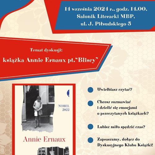 Obraz główny aktualności o tytule Dyskusyjny Klub Książki 