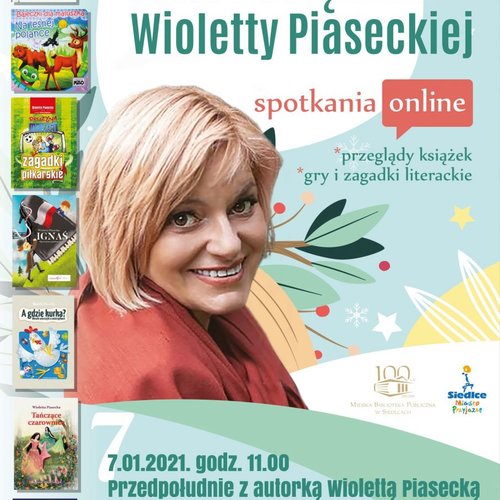 Obraz główny aktualności o tytule Ferie z książkami Wioletty Piaseckiej 