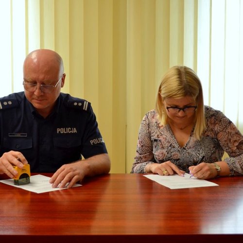 Obraz główny aktualności o tytule Porozumienie o współpracy partnerskiej z I Zastępcą Komendanta Miejskiego Policji w Siedlcach 