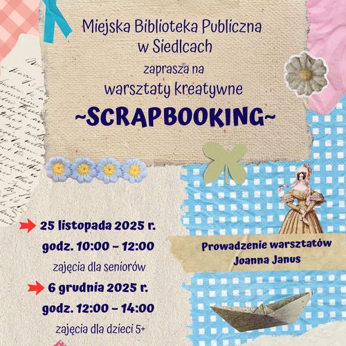 Obraz główny aktualności o tytule Bezpłatne warsztaty ze scrapbookingu 