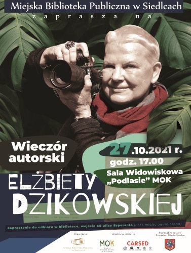 Obraz główny aktualności o tytule Wieczór autorski Elżbiety Dzikowskiej 