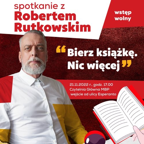 Obraz główny aktualności o tytule Spotkanie autorskie z Robertem Rutkowskim 