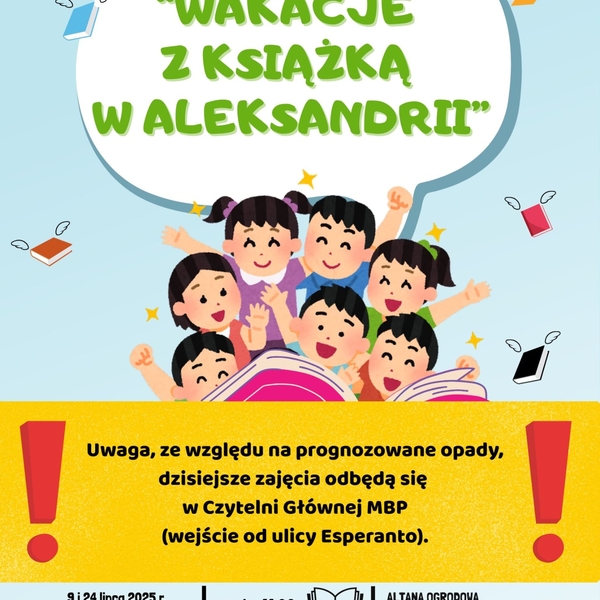 Obraz główny aktualności o tytule Wakacje z książką w Aleksandrii